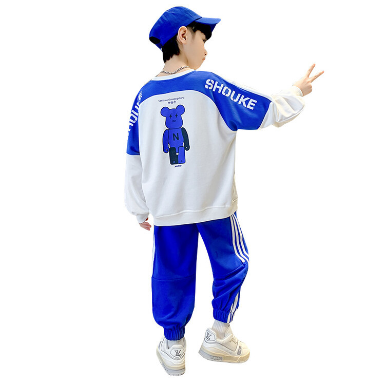 Wholesale of the 2022 new Korean version children's autumn casual hoodie set for middle-aged and young boys Item Picture