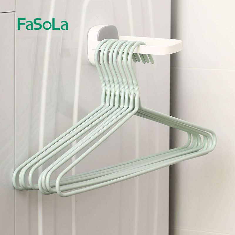 FaSoLa家用加粗晾衣服架衣挂衣撑撑子晒浸塑干湿两用摆摊宿舍衣架