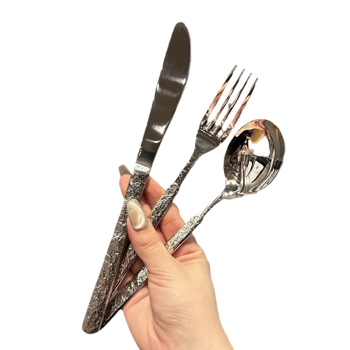 304 Stainless Steel Steak Knife And Fork German Style Stone Pattern Western Spoon Hotel Supplies Western Knife Western Fork Set Item Picture