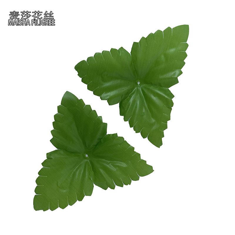 仿真花百搭叶子丝印叶子花托三角叶装饰配件仿生花卉详情9