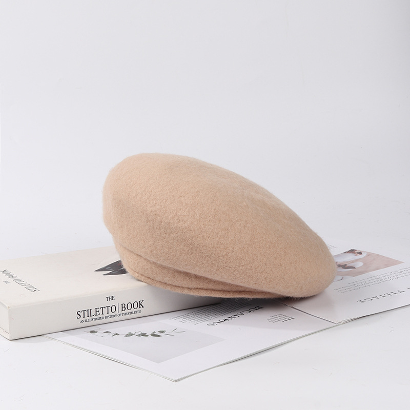 Factory Directly Sale Custom Embroidered Wool Beret Women French Wool Beret details Picture