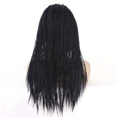 European and American women's two-strand braided reggae wig front lace synthetic fiber half-hand-woven head cover LW0102 Item Picture