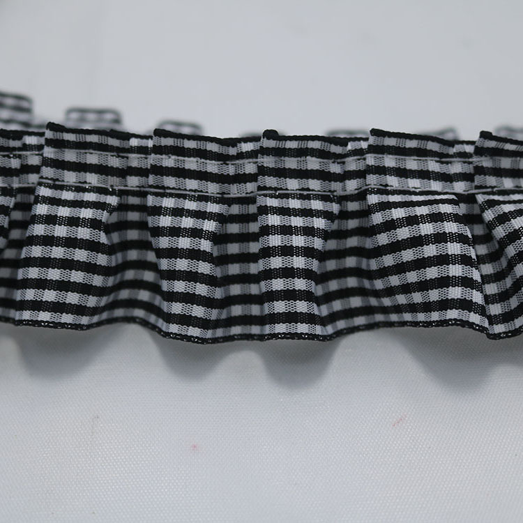 In stock: 4cm checkered clothes with crinkled lace, bedding, DIY handmade clothing, handicrafts, handmade flower baskets Specification image