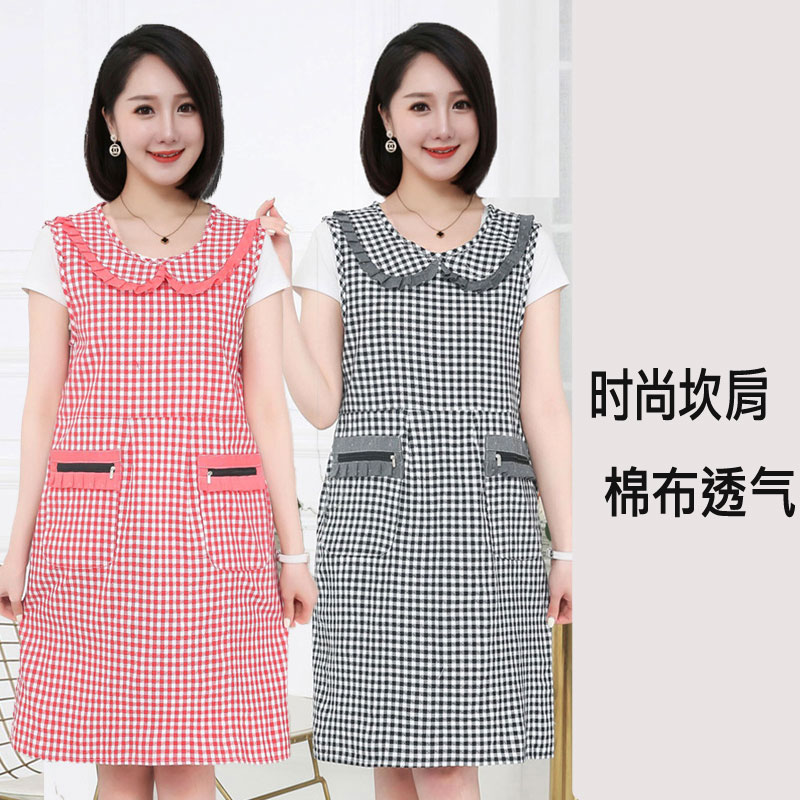 Em2o Korean Version Of New Breathable Sleeveless Apron Vest Adult Overgarment Household Kitchen Anti-Fouling Fashion Women Workers Item Picture
