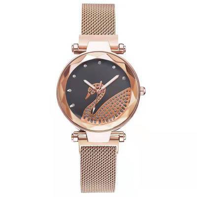 The new Little Swan watch is a fashionable and trendy quartz wristwatch for wechat business, a popular Douyin women's watch, and a magnet watch Specification image