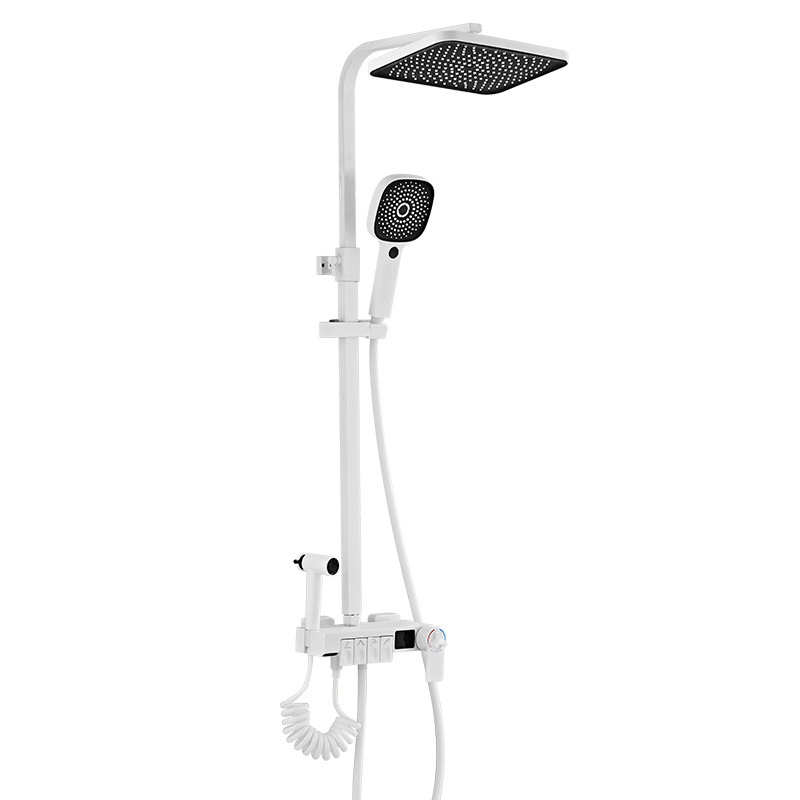Smart Thermostatic Shower Head Set Home Bathroom All-Copper White Shower Shower Shower Head Set Item Picture
