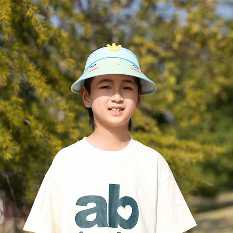 Summer children's open-top hats for outdoor sun protection, fashionable cartoon sun protection hats with cute patterns, full face sun protection, in stock and available for shipment