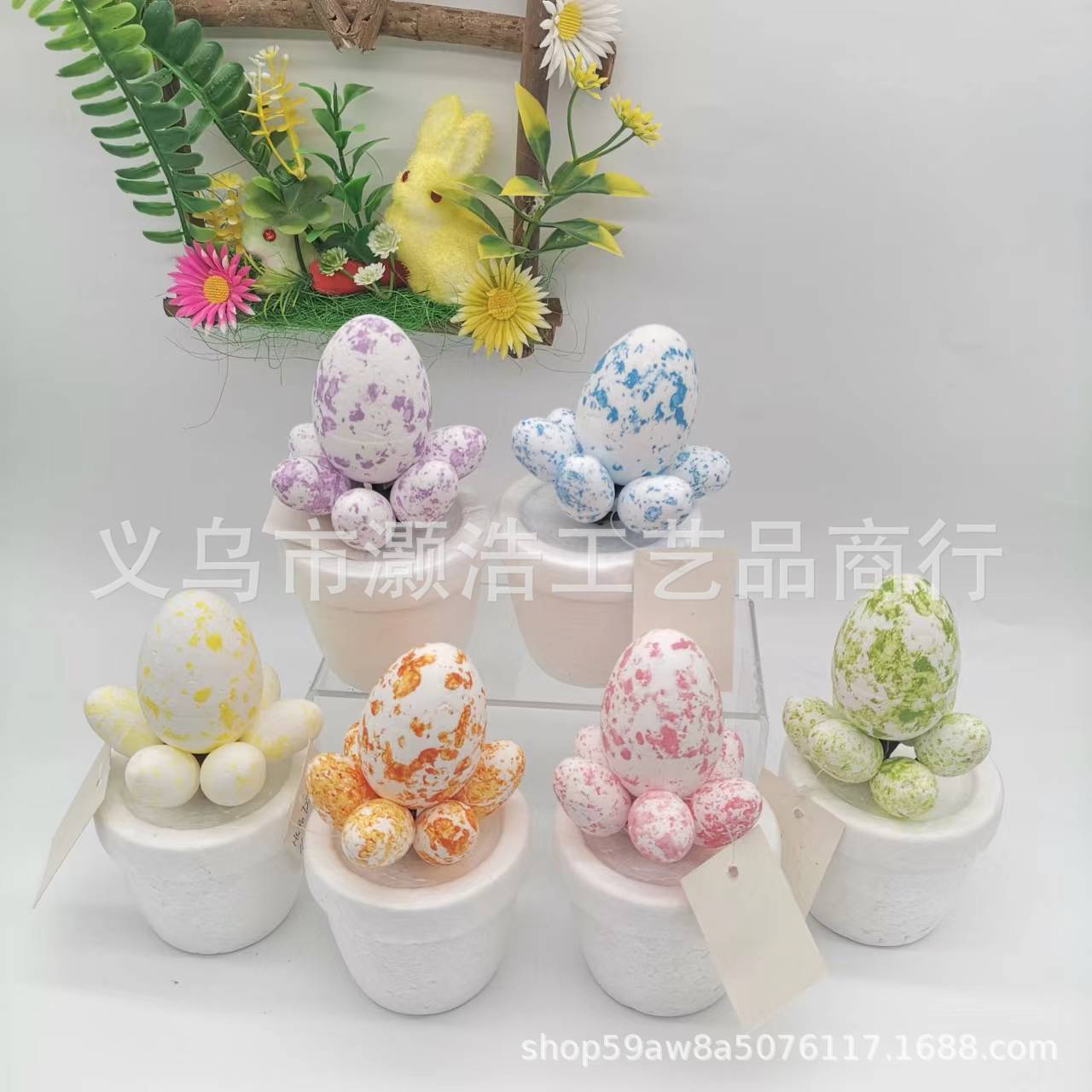Easter Egg Decoration, Potted Plant, Spotted Egg, Painted Egg Doodle Egg, Daily Decoration Application Scenario