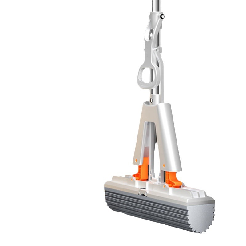 Wholesale of lazy large-sized sponge mops with water-squeezing heads that do not require hand washing. Household water-absorbing folded mops with rubber cotton Item Picture