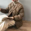 Diamond-patterned cotton-padded jackets for women, short styles, 2023 winter new breadwear, best-selling down cotton-padded jackets, collarless cotton-padded jackets, live-streaming for foreign trade Application Scenario