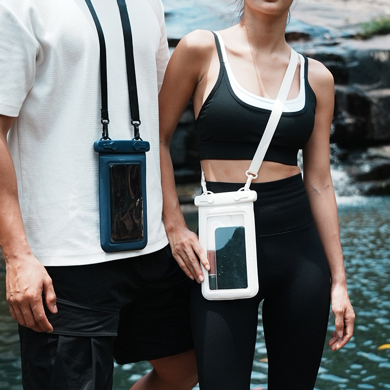 Double-hook sponge waterproof phone bag, floating anti-collision phone case, large-capacity outdoor sports waterproof bag