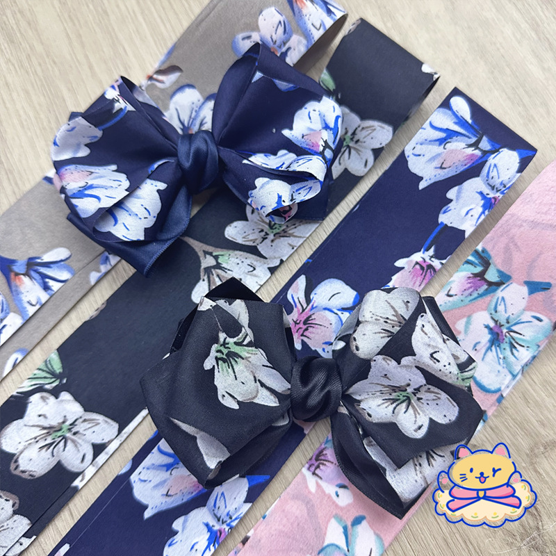 Fresh Large Floral Ribbon Handmade Diy Hair Accessories Bow Material Clothing Straw Hat Accessories Gift Box Flower Packaging