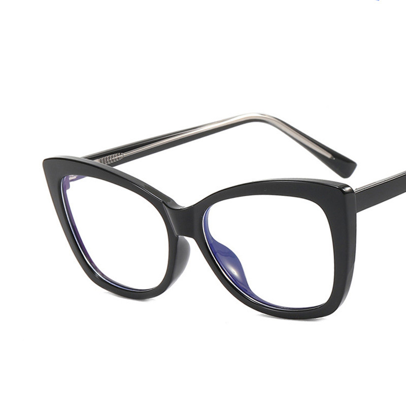 Retro and fashionable cat-eye frame anti-blue light glasses, leopard print round face slimming women's trendy, individual and fashionable flat light glasses Item Picture