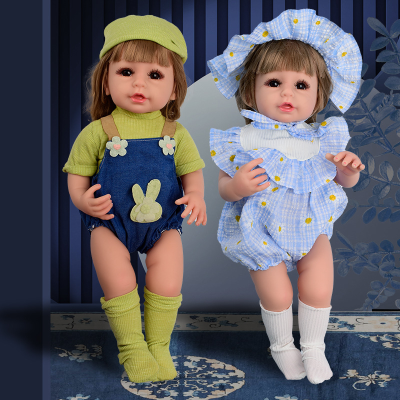 跨境新款重生娃娃 全搪胶55cm玩具娃娃玩偶女孩仿真婴儿批发详情图2