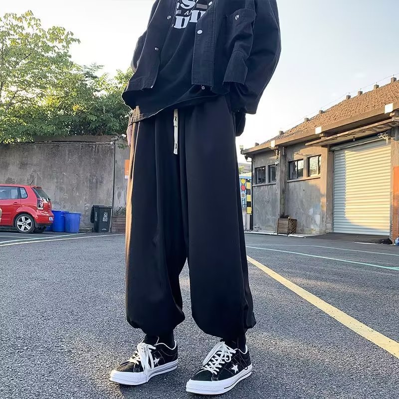 Men's autumn Harun pants, Japanese cityboy wide-leg casual pants, trendy brand straight-leg loose tight-fitting lantern pants Application Scenario
