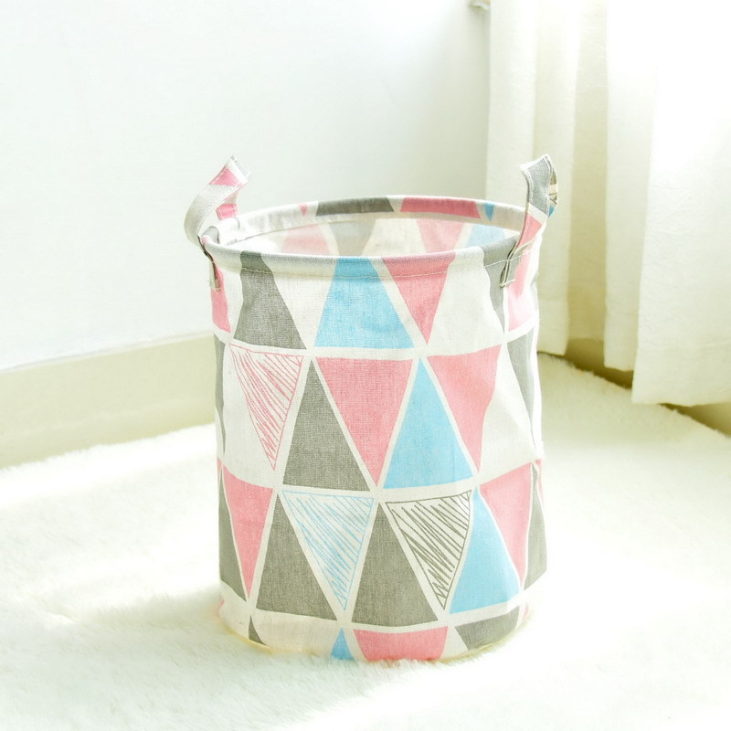 Canvas Storage Bucket Miscellaneous Arrangement Cloth Basket Garbage Storage Basket Toy Storage Basket 0949 Application Scenario