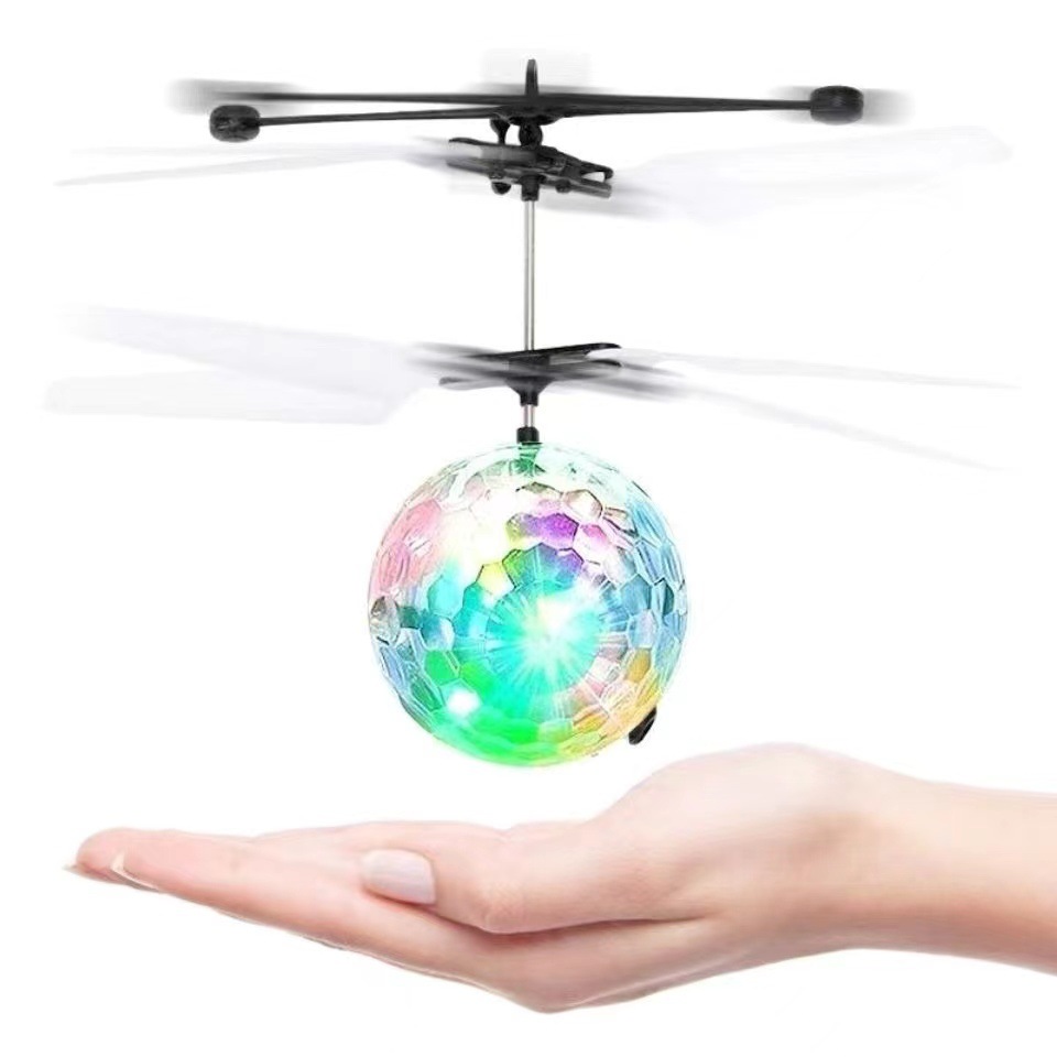 感应飞行器/发光感应飞行器/感应直升飞机玩具白底实物图