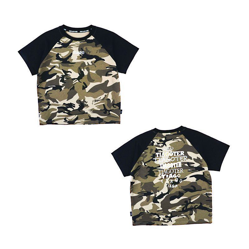 Summer boys' camouflage short-sleeved T-shirt 2024 summer wear, Zhongda Children's Summer Camp military training uniform with shoulder sleeves, children's T-shirt Item Picture