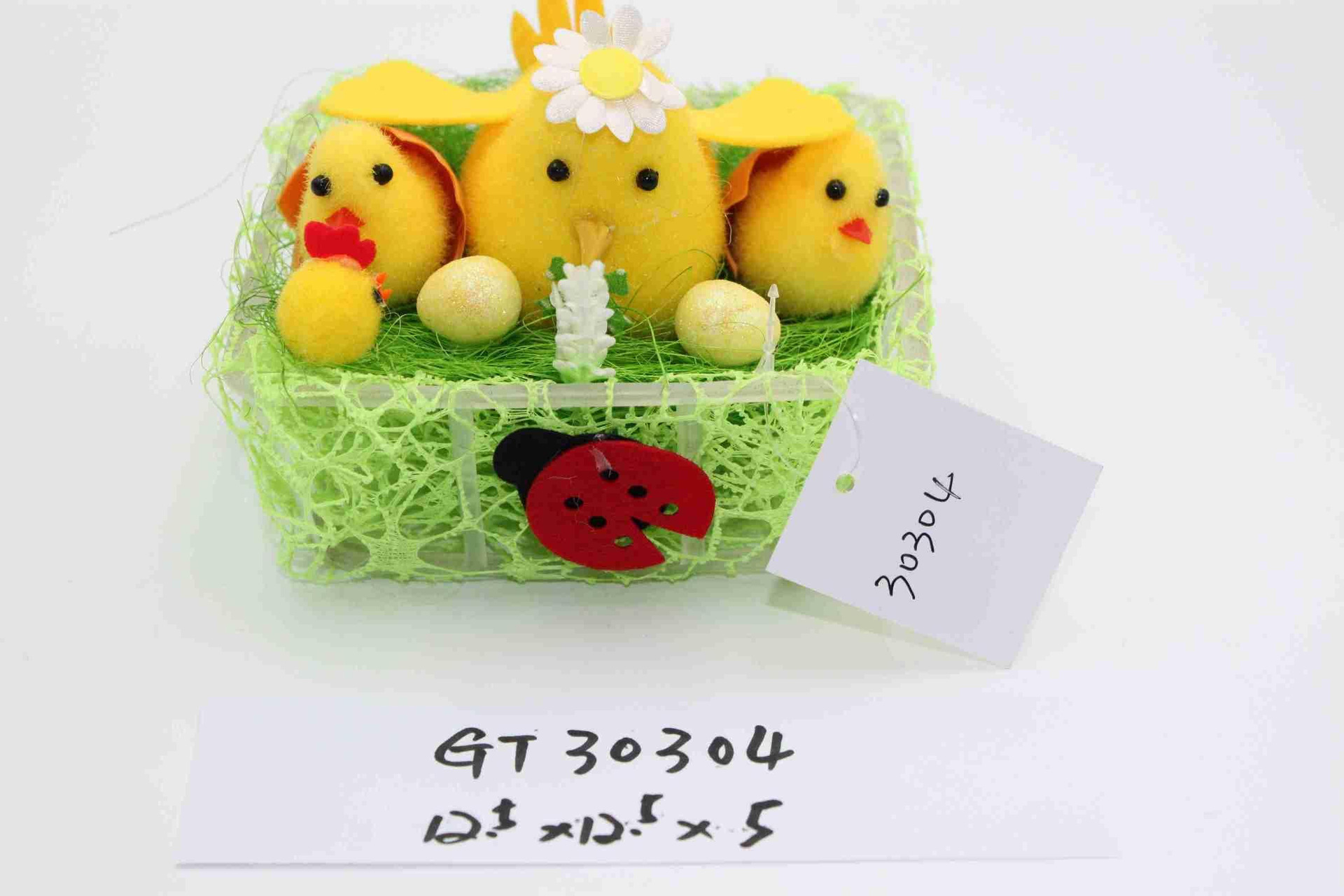 The 2023 Easter new square plastic basket with cute and realistic rabbit and chicken decorations is suitable for various scenarios Specification image