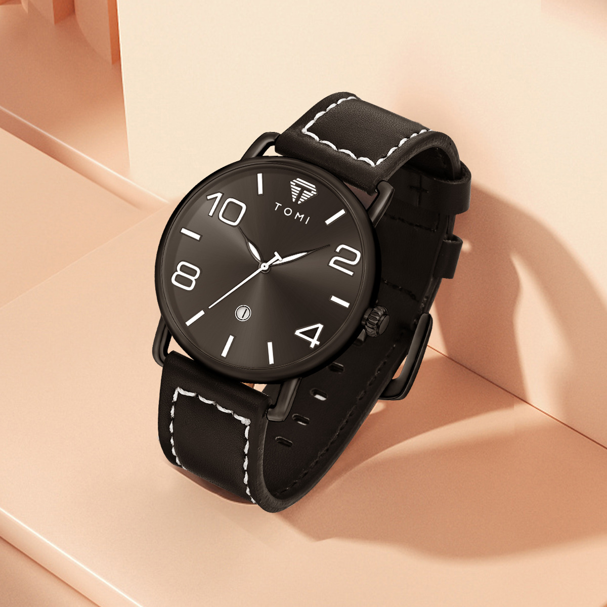 The new TOMI watch is a casual and simple calendar wristwatch for middle school students, a niche and trendy quartz watch for both men and women