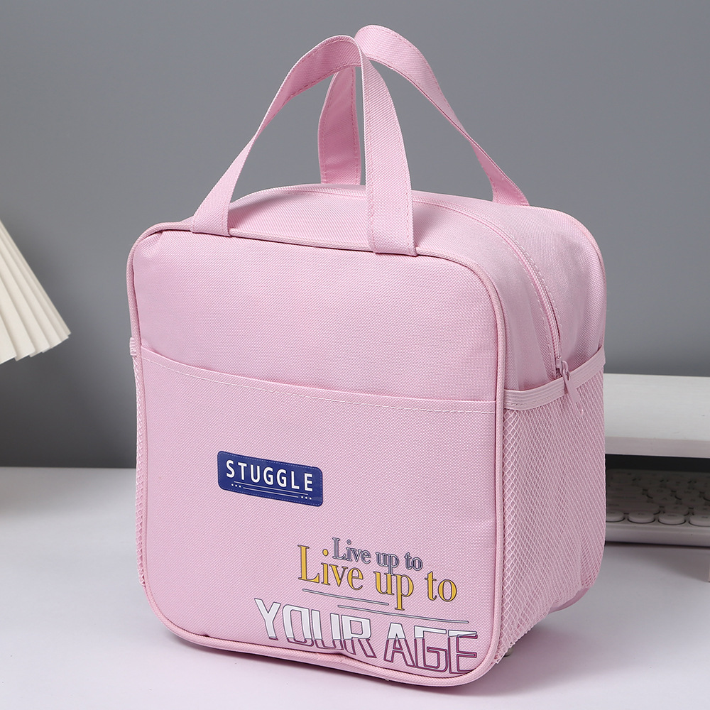 Lunch box handbag, student cartoon lunch box bag, thickened aluminum foil, cute children, waterproof hand-held bento, lunch bag details Picture