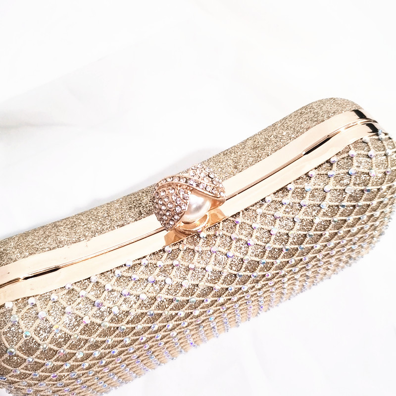 Ebay European And American Rhinestone Bag Set Diamond Pearl Pillow One-Shoulder Diagonal Mesh Diamond Bag Shining Dress Dinner Clutch Bag Application Scenario