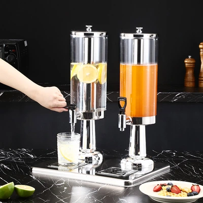 Multi-Head Stainless Steel Juice Tripod Buffet Hot And Cold Drinks With Faucet Visual Commercial Multi-Head Stainless Steel Juice Tripod