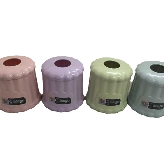 1151 Tissue box, plastic storage box, desktop paper roll, simple and elegant round dual-purpose tissue box Item Picture