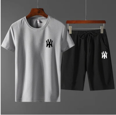 Men's Summer Short Sleeve T-Shirt Sports Suit Summer 2023 Men's New Leisure Suit With A Set Specification drawing