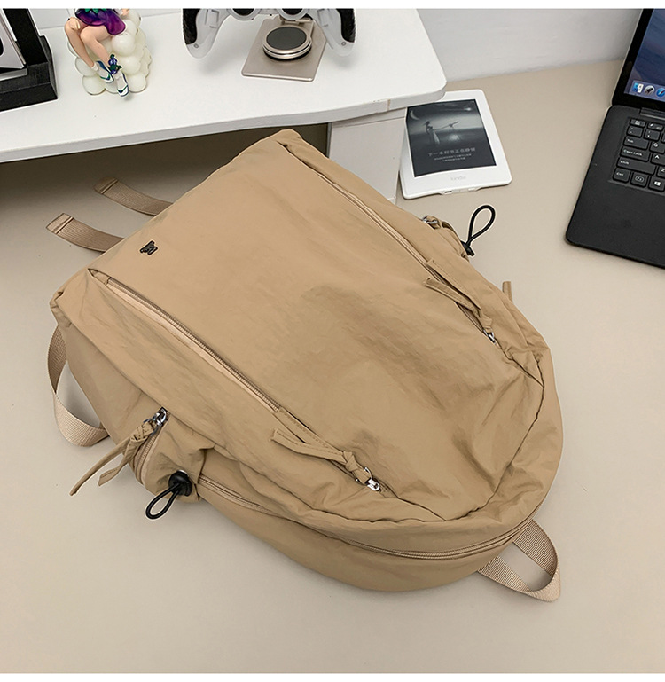 Female lightweight backpack for junior and senior high school students, Japanese-style casual schoolbag. Female college students, simple solid-color backpack. Female school style pic 26