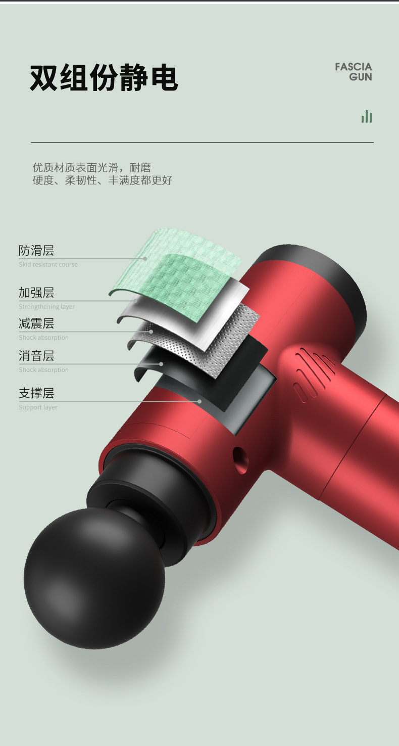 经典迷你款机械按键 迷你健身肌肉冲击放松筋膜枪 跨