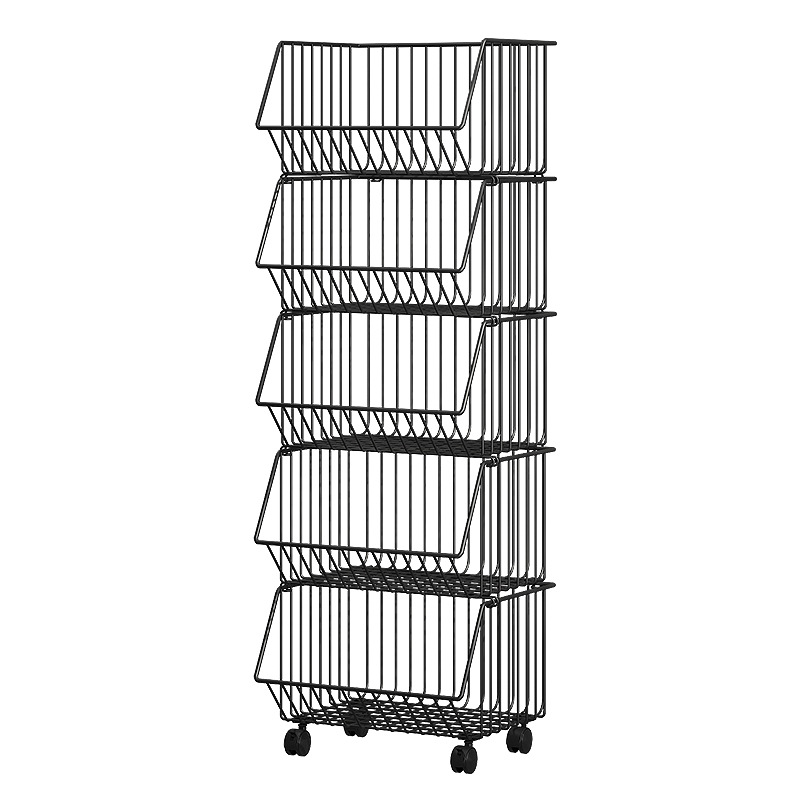 Multi-functional kitchen vegetable storage rack, fruit storage rack, multi-layer floor-standing storage rack without drilling, storage basket Item Picture