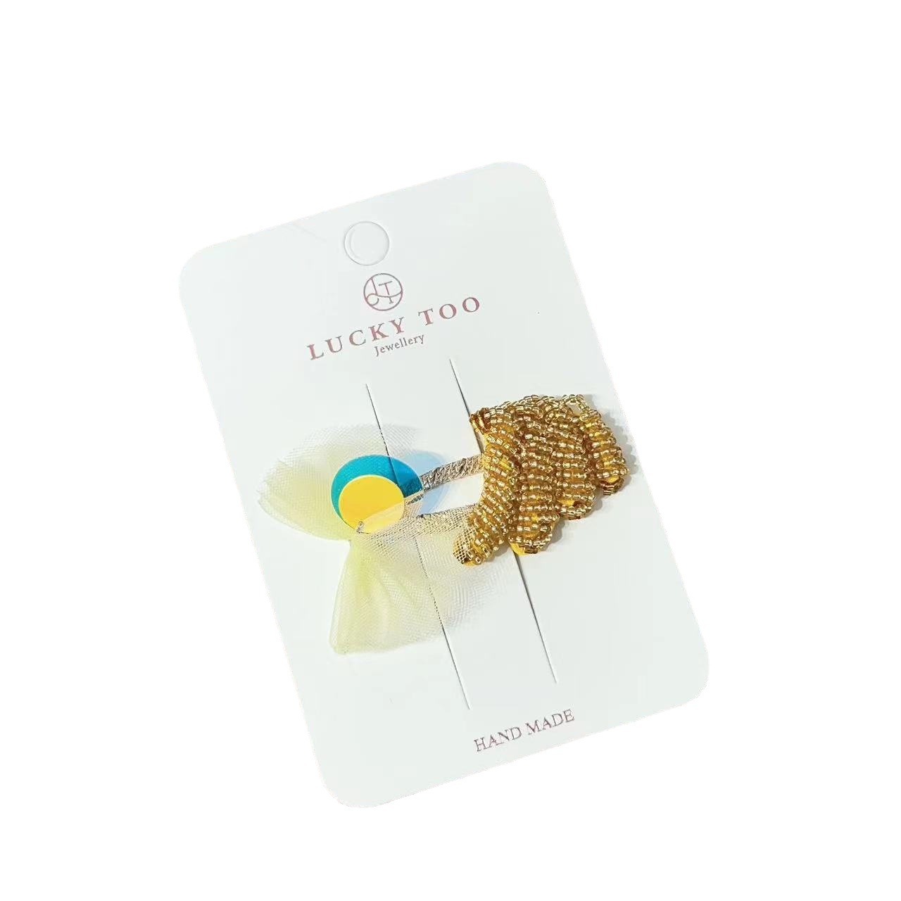 Lt10197 Korean Handmade Beaded Fruit Series Sweet Salsa Bow Tie Hair Clip Item Picture