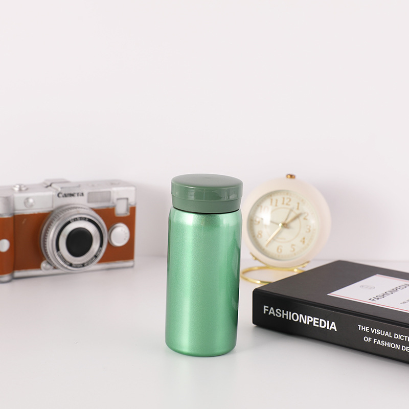 Ins304 Stainless Steel Thermos Cup Pure Color Fan You Compact Portable Pocket Cup Cute Children's Cup Handy Cup Item Picture