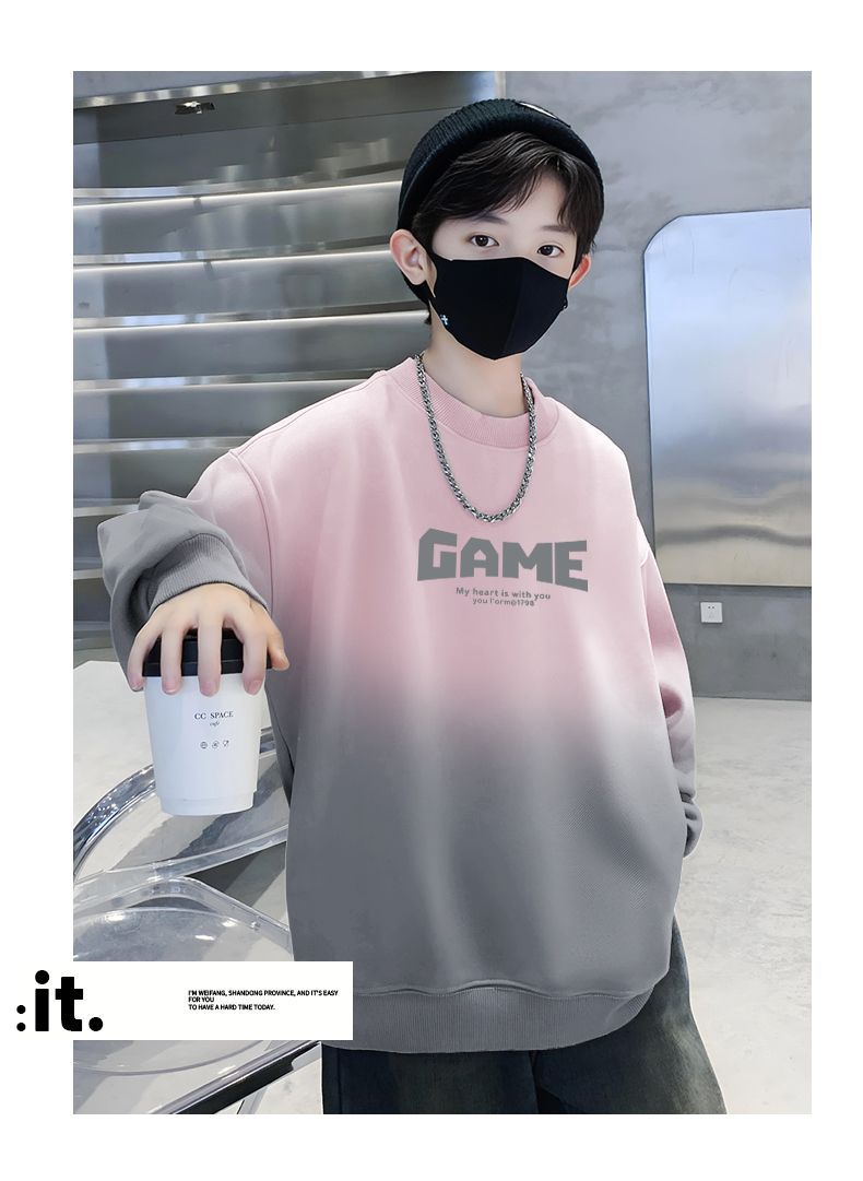 2025新款男童秋款童装帅气印花中小童上衣扎染圆领百搭大童卫衣男详情10