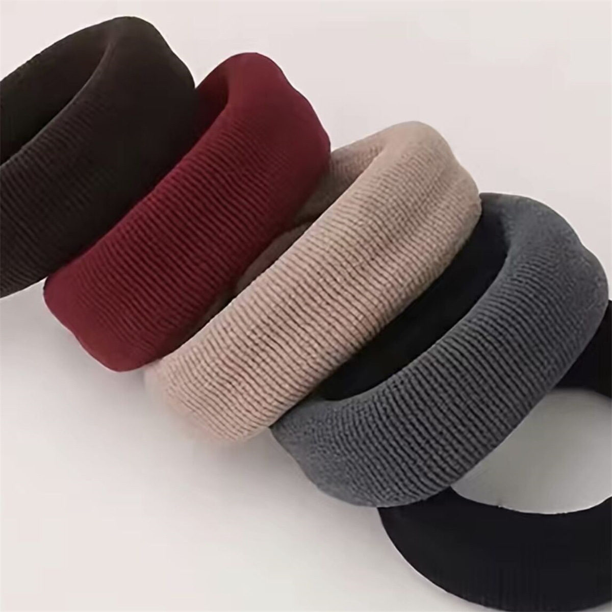 Korean-style durable, widened, seamless, high-elasticity hair tie, thickened knitted hair band, hair tie and hair tie accessories pic 2