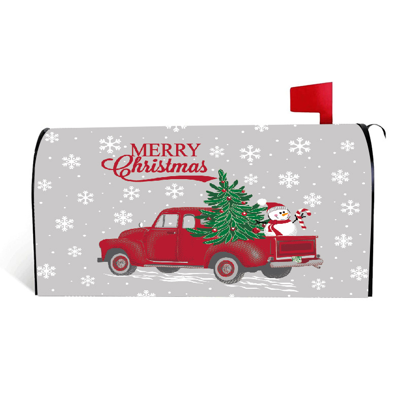 New Christmas product: Elastic mailbox cover, Oxford cloth printed Christmas garden mailbox protection mailbox cover Item Picture