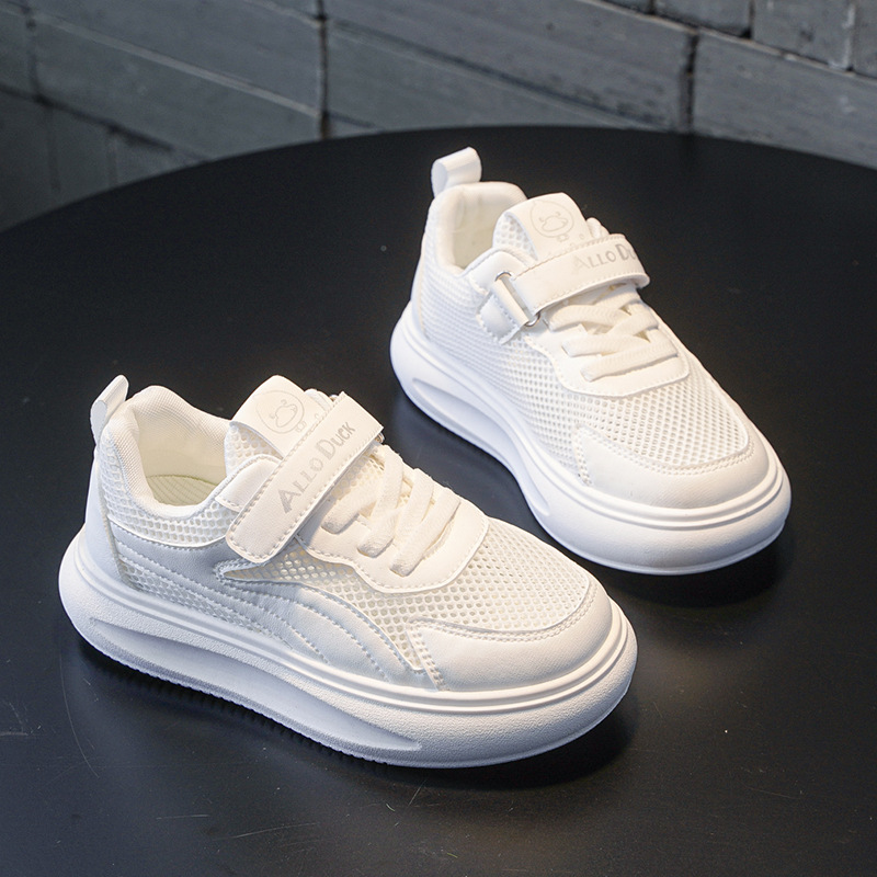 春秋冬新款儿童运动鞋男女童软底中大童网面透气防滑百搭小白鞋