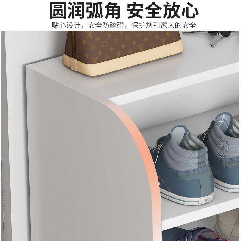 The shoe cabinet is a large-capacity storage cabinet against the wall at the household entrance. It is a simple dust-proof open shoe rack that saves space Specification image