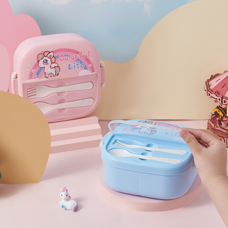 Children's cartoon compartments lunch box, heating bento box, student portable lunch box, food-grade preservation for outdoor picnics Application Scenario