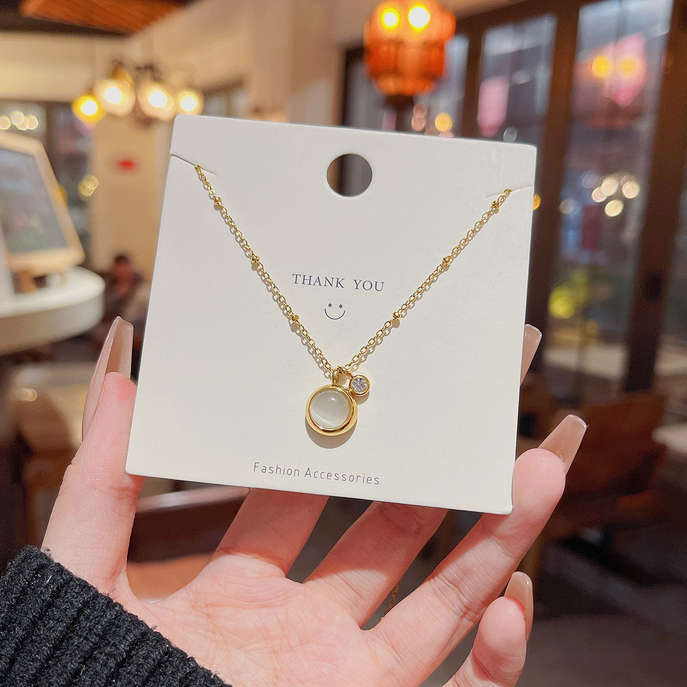 Exquisite Titanium Steel Necklace High-Grade Sense Light Luxury Niche Ins Style Pendant Choker Sweet Collarbone Chain Maillard Jewelry details Picture