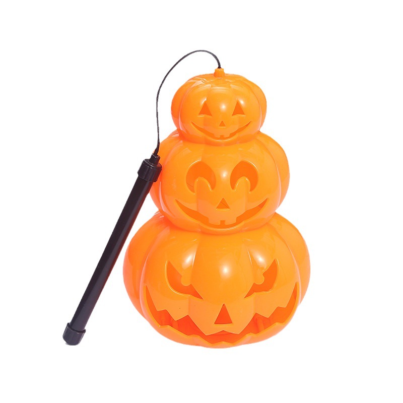 New Halloween Jack-O '-Lantern Three Layers With Sound Effects Jack-O' -Lantern Children Scene Layout Performance Props Application Scenario