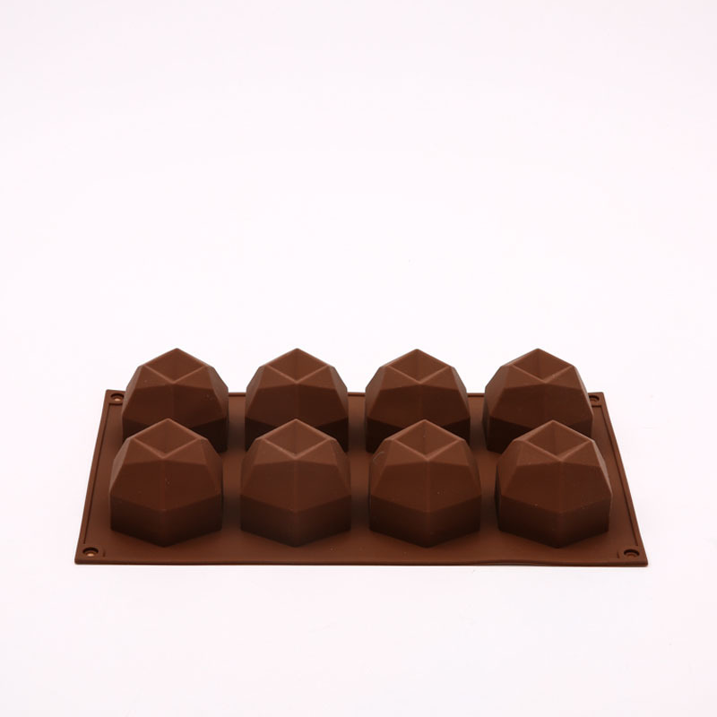 Valentine's Day 8-piece diamond heart-shaped chocolate silicone mold 3D heart-shaped cake mold 15-piece ice cube tray DIY baking Specification image