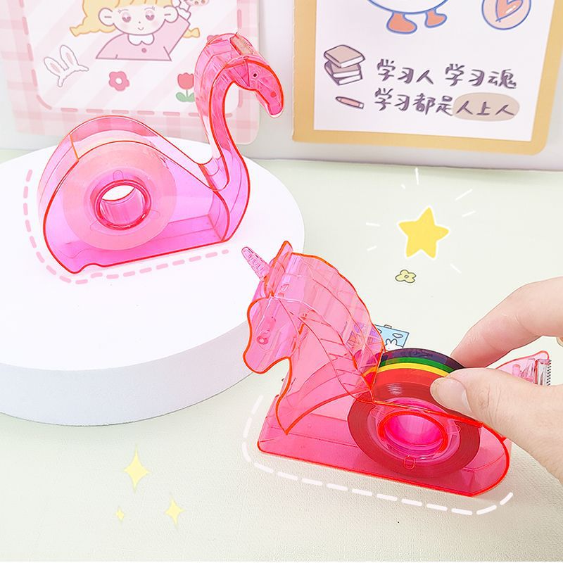 Creative Flamingo Tape Cutter Wholesale student hand ledger Unicorn tape machine desktop multifunctional tape seat full figure
