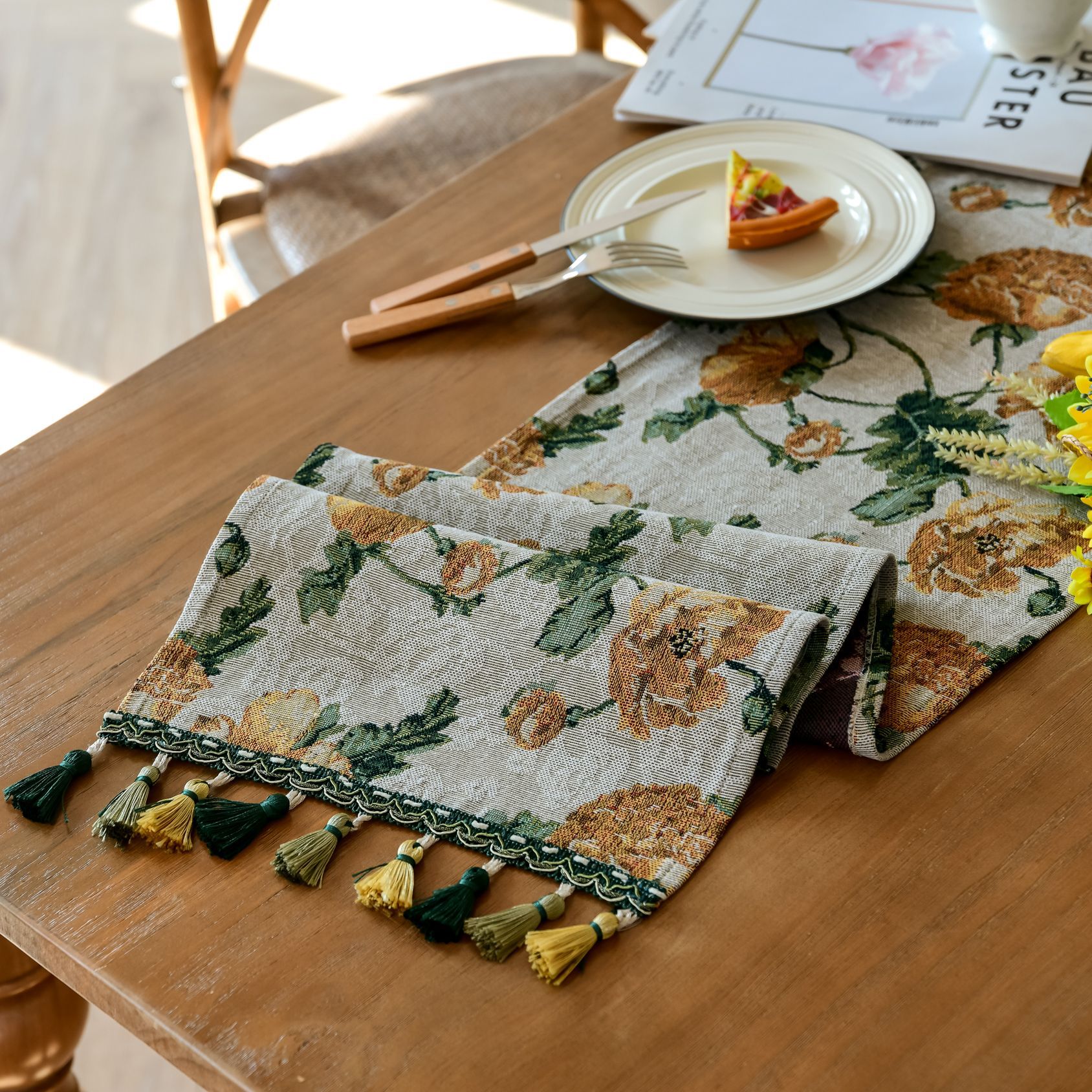New Bohemian ethnic style heat insulation and anti-scald long strip Suzhou table flag Tea Flag TV cabinet cover wholesale from the manufacturer pic 61