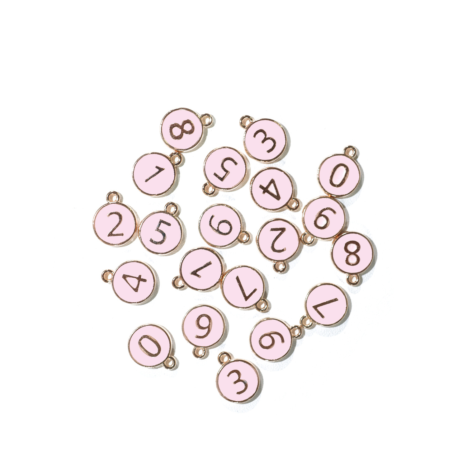 饰品合金吊坠/铜皮珠/网球合金配件/饰品铜配件/金饰品白底实物图