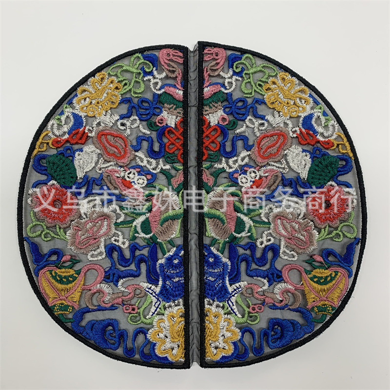 Circular ethnic-style fabric patchwork clothing accessories