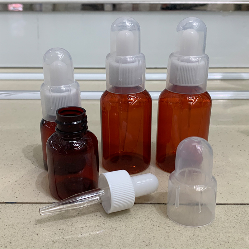 茶色精油胶头/化妆品精华液/PET分装瓶产品图