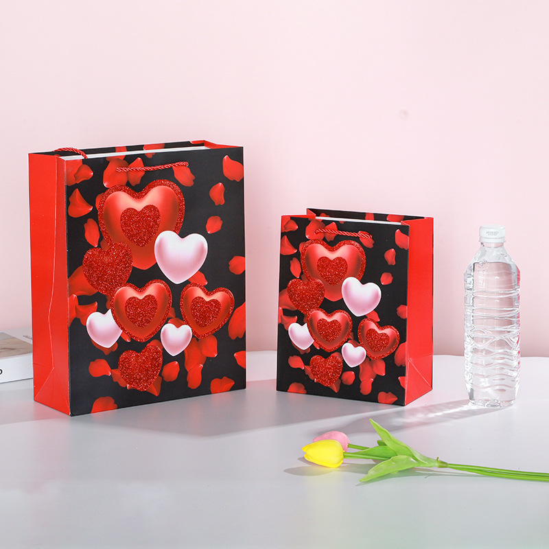 Lover Sprinkle Seven Color Powder Delicate Gift Bag Wedding Gift Paper Bag Birthday Gift With Hand Gift Bag South America Specification drawing