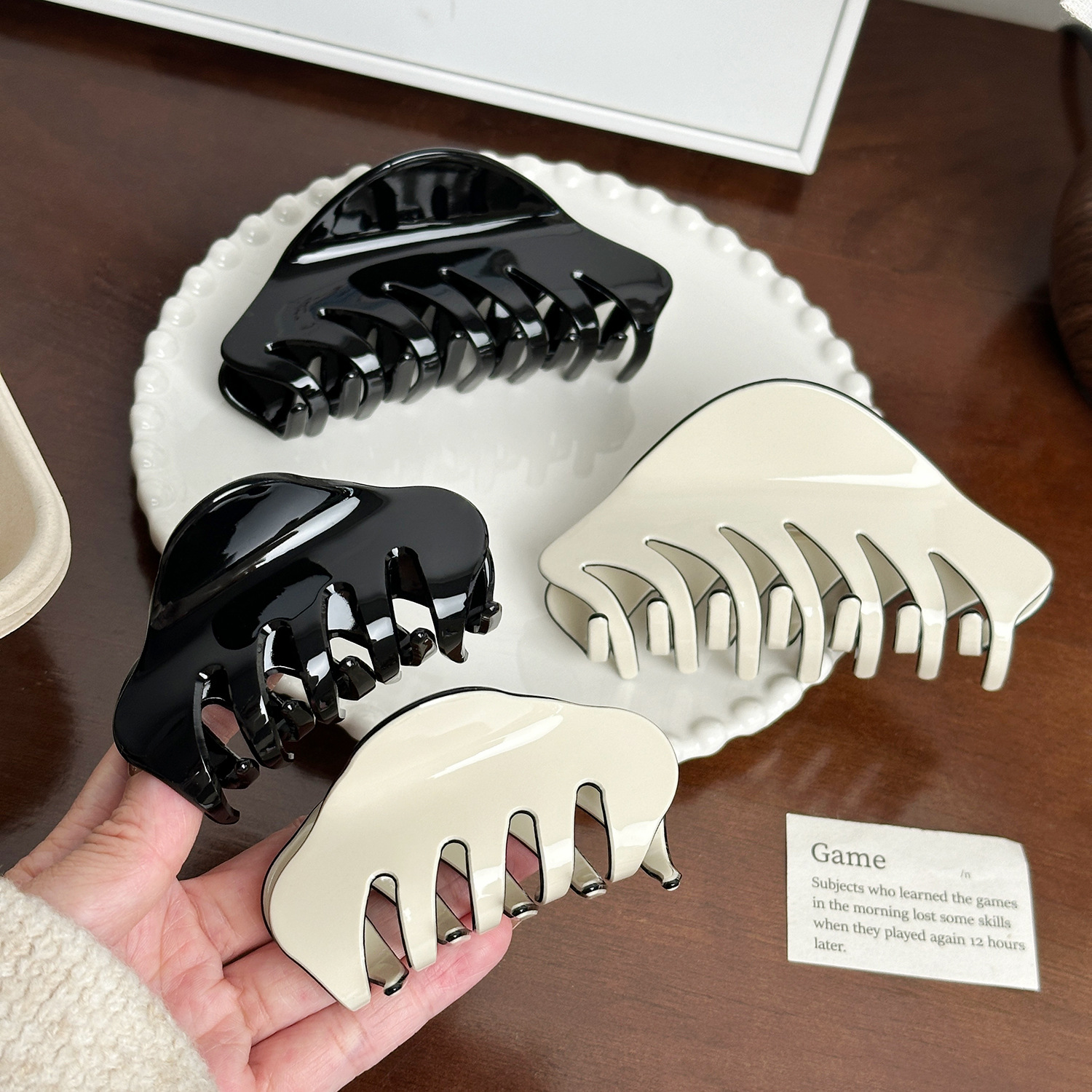 朵薇饰品醋酸抓夹大号发量多高级感发夹后脑勺盘发百搭气质鲨鱼夹图